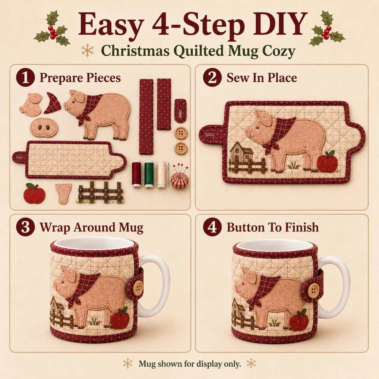 Farmhouse Friends mug cozy DIY steps