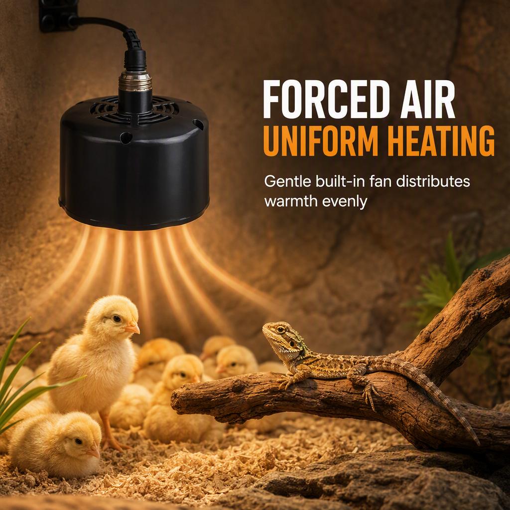 Forced air circulation brooder heating system