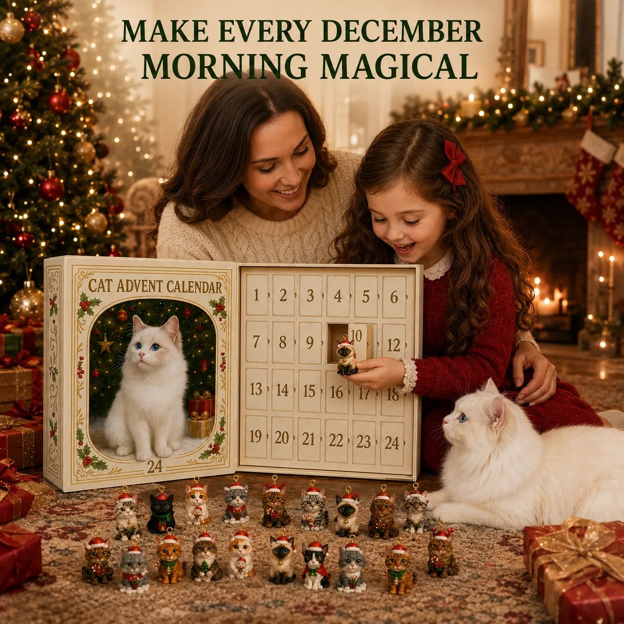 Cat advent calendar family Christmas countdown
