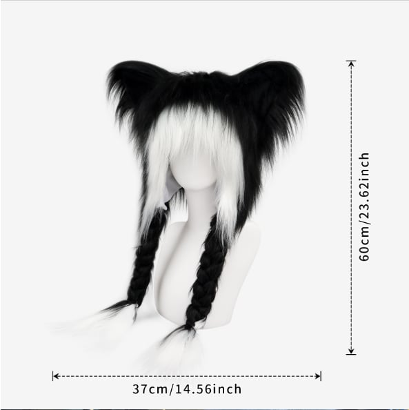 Fluffy plush ears hat size and details