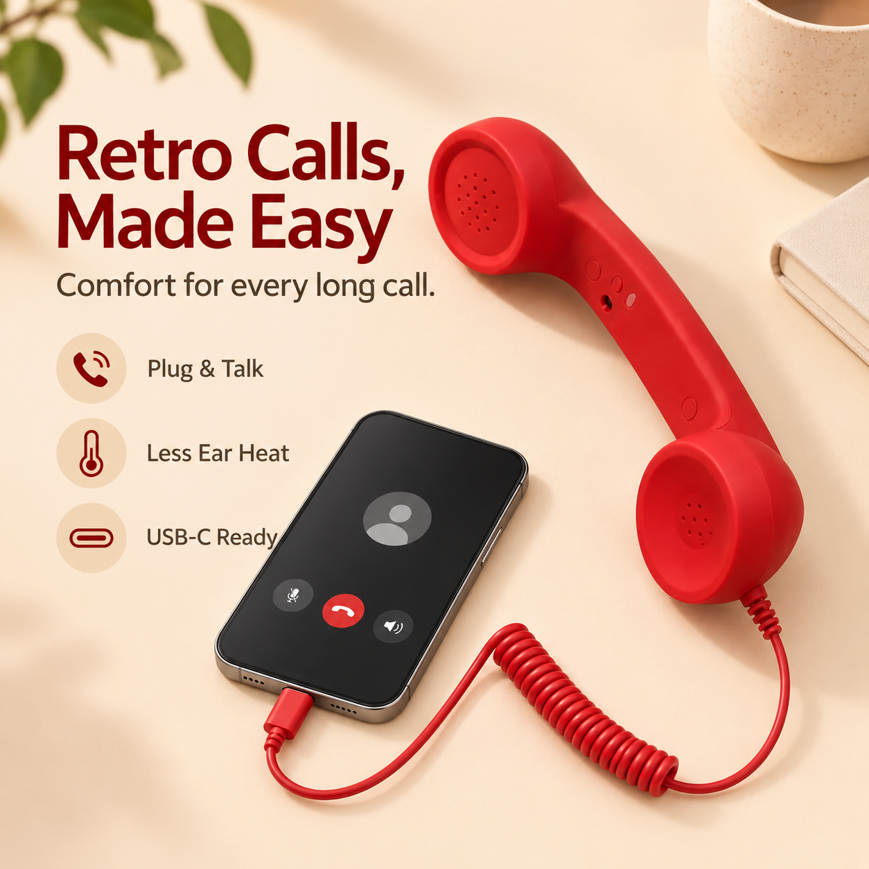 Retro phone handset for smartphone