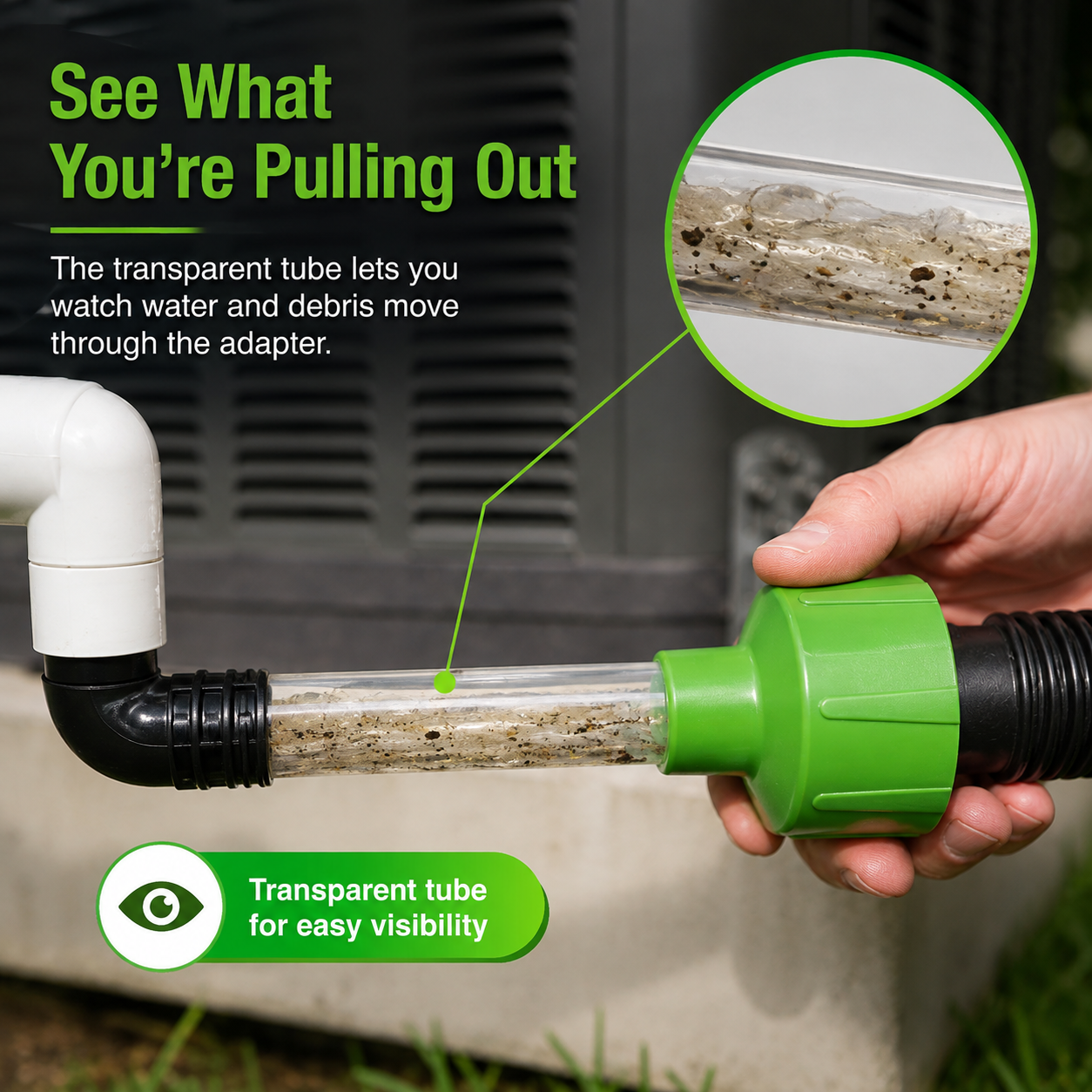 HVAC Condensate Drain Line Vacuum Adapter
