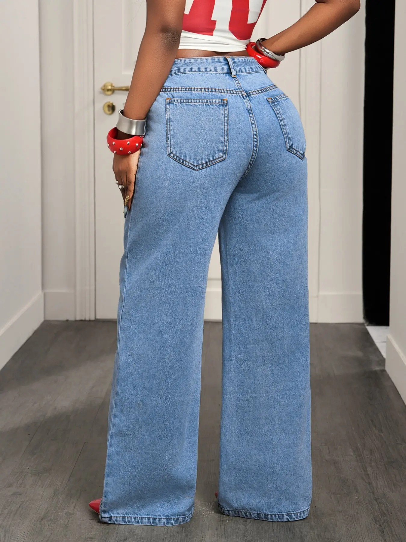 🔥 MID YEAR SALE 🔥 Women's Loose-Fitting Trendy Asymmetrical Design Casual Denim Long Pants