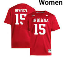 Indiana Hoosiers Fernando Mendoza Stitch Crimson #15 Women Apparel