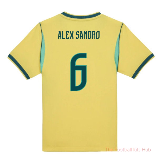 2026/27 Brazil Home Little Boys Mini Kit Alex Sandro 6