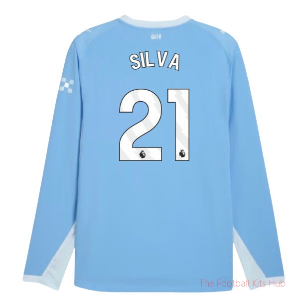 2026/27 Man City Authentic Long Sleeve Home Shirt Silva 21