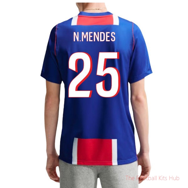 2026/27 PSG Paris Saint Germain Home Shirt N.Mendes 25