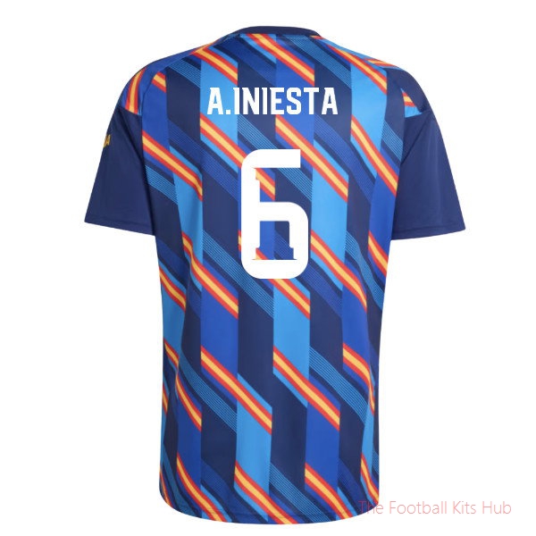 2026/27 Spain Home Pre-Match Shirt Dark Blue A.Iniesta 6
