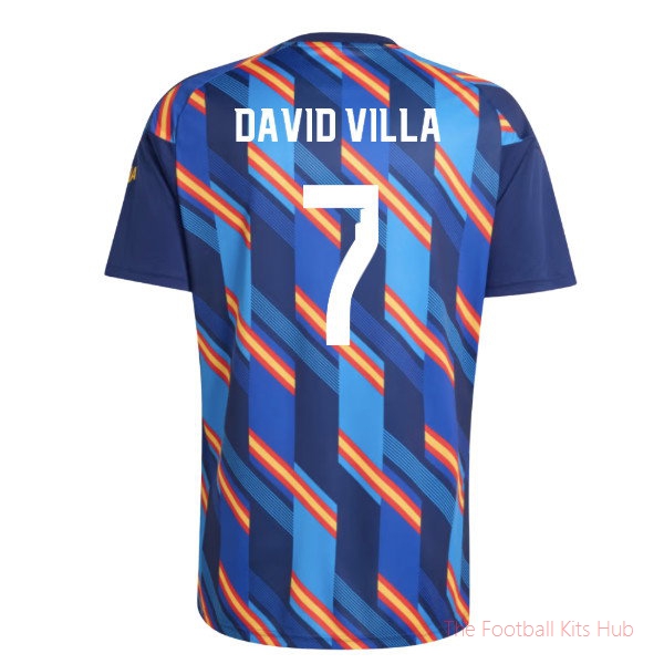2026/27 Spain Home Pre-Match Shirt Dark Blue David Villa 7