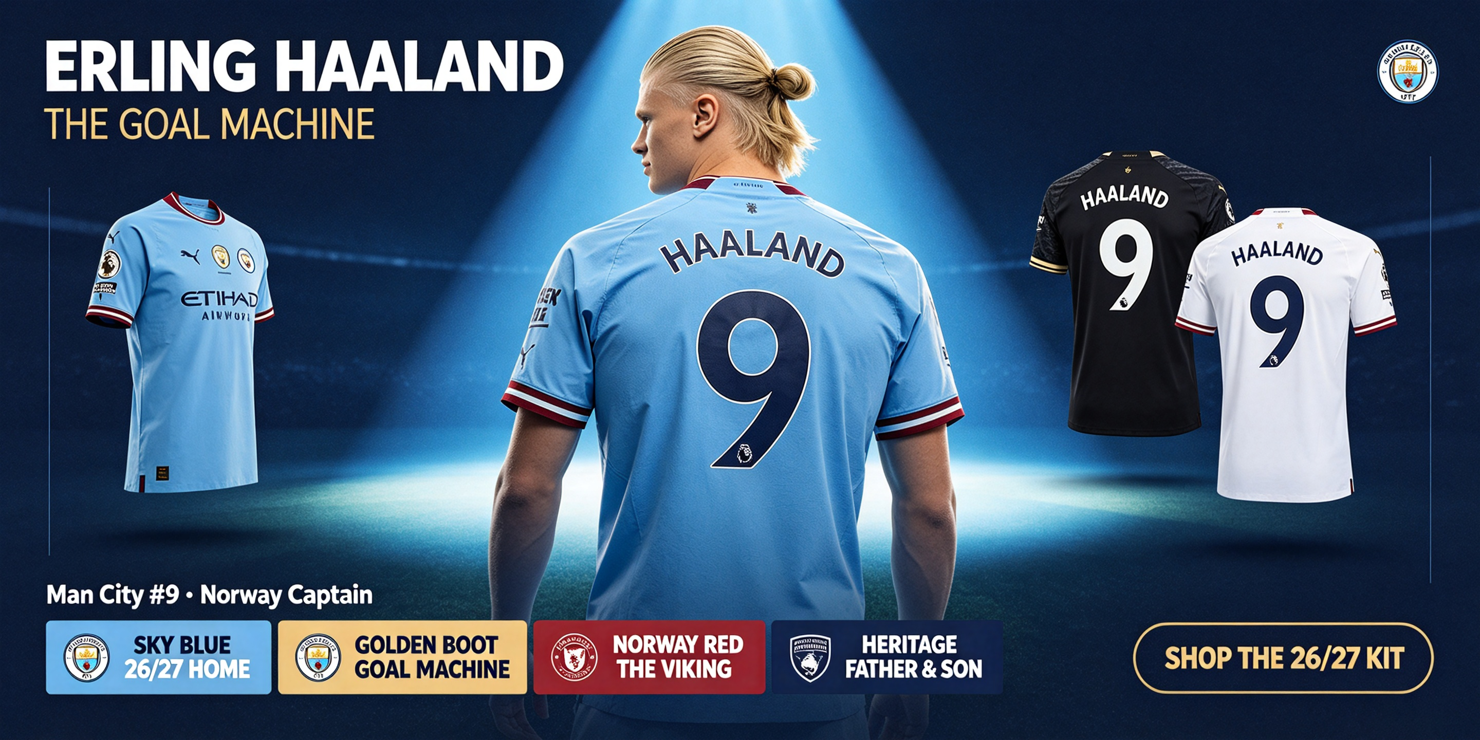 Erling Haaland Jerseys - Man City #9, Norway & the Goal Machine Collection
