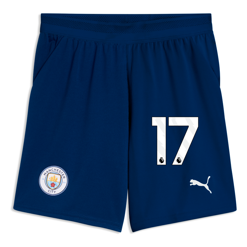 Manchester City Football Shorts 2026 27 with 17 Blue - Youth's Edition Image