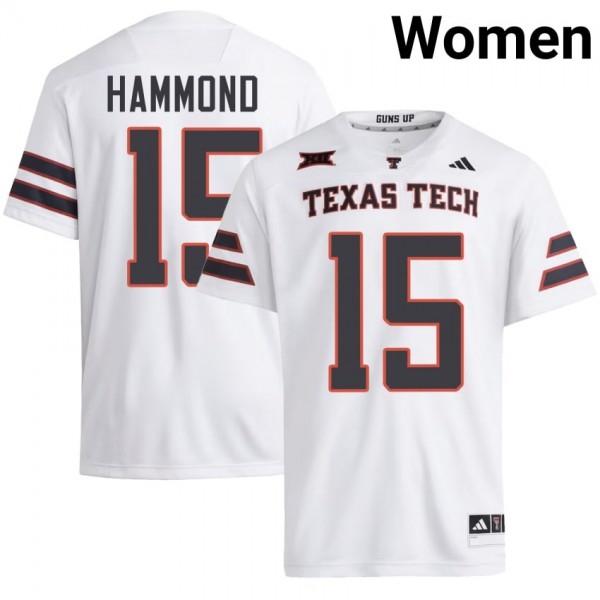 Texas Tech Raiders Will Hammond Stitch Jerseys #15 Women Red White Uniform-ProGear Kits