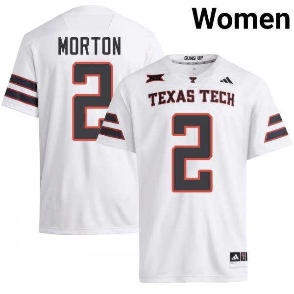 Texas Tech Raiders Behren Morton Stitch Jerseys #2 Women Red White Kit-ProGear Kits