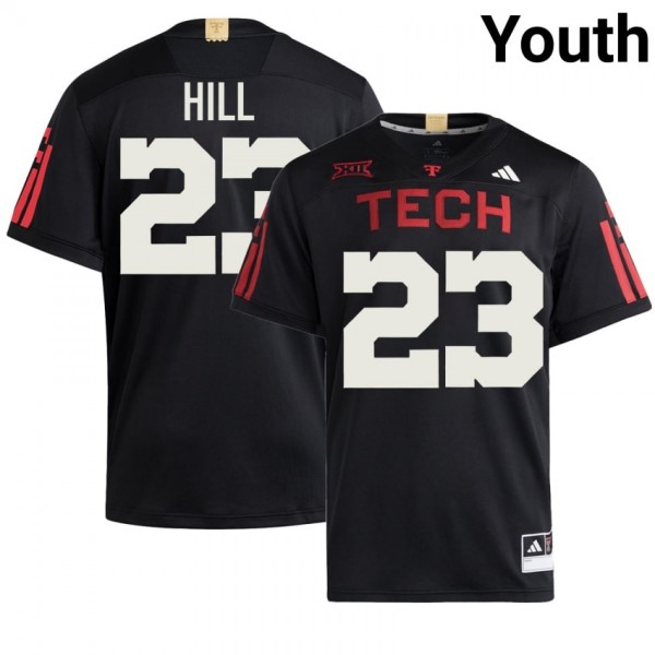 Texas Tech Raiders Adam Hill Stitch Jerseys #23 Youth Red Black Kit-ProGear Kits