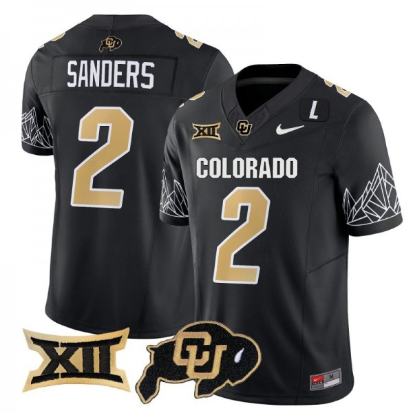 Colorado Buffaloes Shedeur Sanders Stitch #2 Men Black  Uniform-ProGear Kits