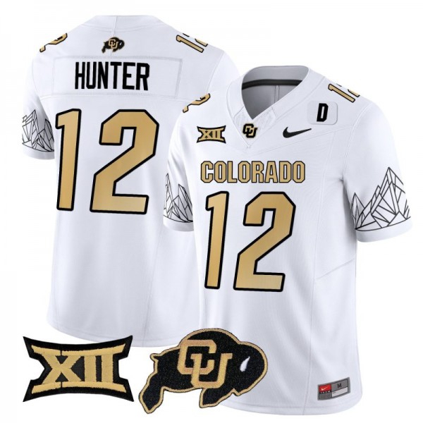 Colorado Buffaloes Travis Hunter Stitch #12 Men White  Uniform-ProGear Kits
