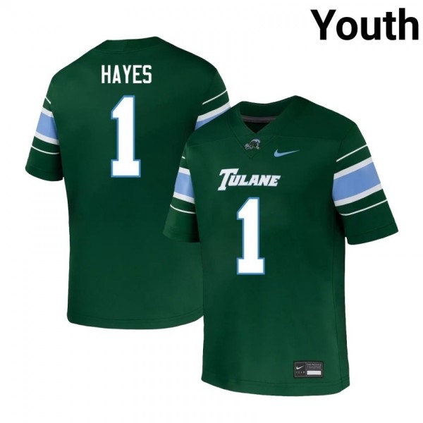 Tulane Wave Omari Hayes Stitch Jerseys #1 Youth Green Green Kit-ProGear Kits