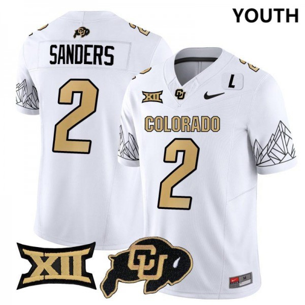 Colorado Buffaloes Shedeur Sanders Stitch #2 Youth White  Apparel-ProGear Kits