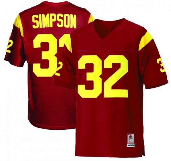 USC Trojans O.J. Simpson Stitch #32 Men Red  Apparel-ProGear Kits