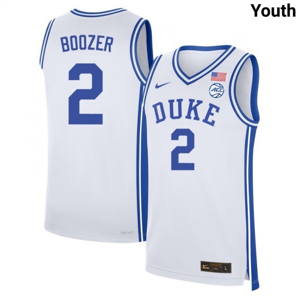 Duke Devils Cayden Boozer Stitch Jerseys #2 Youth Blue White  Apparel-ProGear Kits