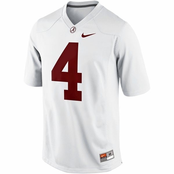 Alabama Crimson Tide T.J. Yeldon Stitch #4 Men White  Limited Apparel-ProGear Kits