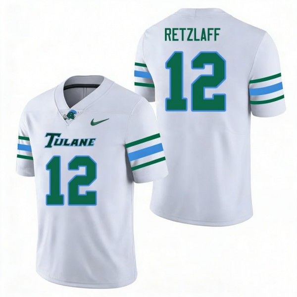 Tulane Wave Jake Retzlaff Stitch Jerseys #12 Men Green White Apparel-ProGear Kits