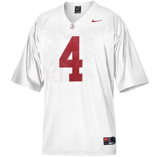 Alabama Crimson Tide T.J. Yeldon Stitch #4 Men White  Uniform-ProGear Kits