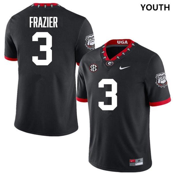 Georgia Bulldogs Nate Frazier 100th Anniversary Stitch Jerseys #3 Youth Black-ProGear Kits
