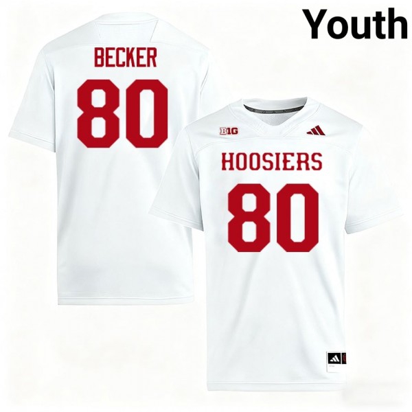 Indiana Hoosiers Charlie Becker Stitch Jerseys #80 Youth White Kit-ProGear Kits
