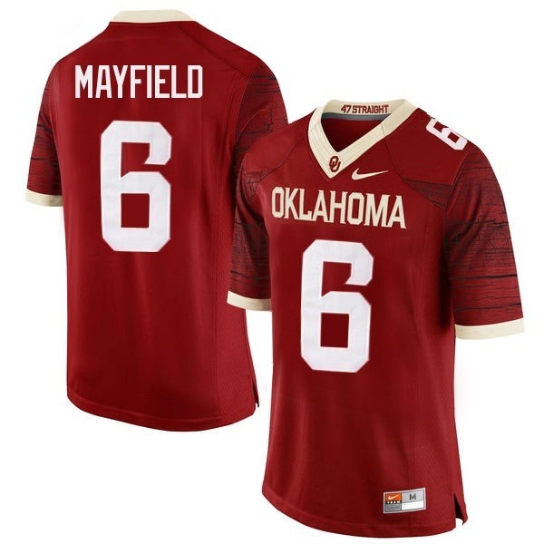 Baker Mayfield Oklahoma Sooners Mens Football Crimson #6 Youth  Apparel &-ProGear Kits