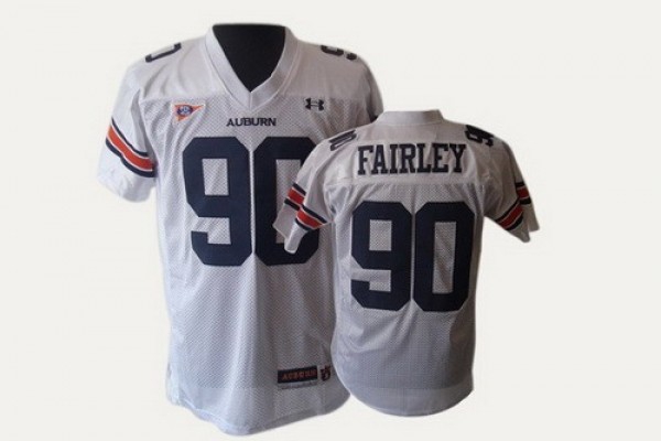 Auburn Tigers Nick Fairley  Stitch #90 Men White Apparel-ProGear Kits