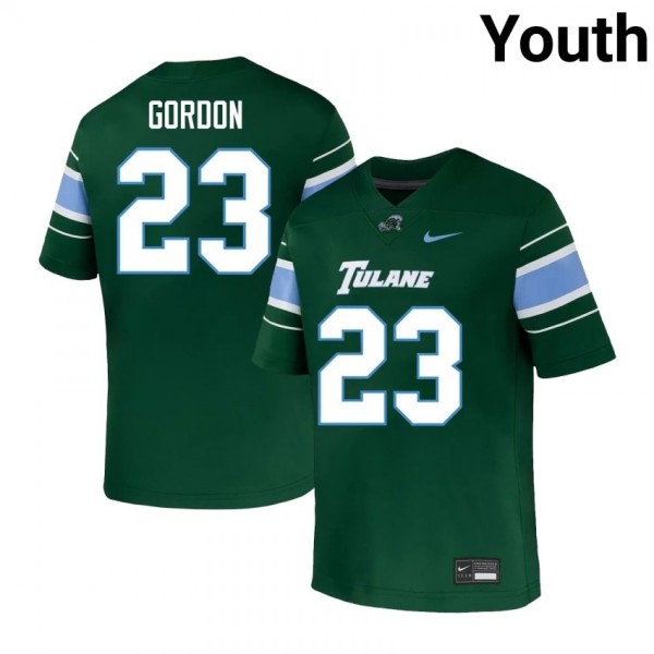 Tulane Wave Javin Gordon Stitch Jerseys #23 Youth Green Green Kit-ProGear Kits