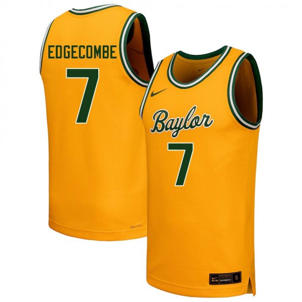 Baylor Bears VJ Edgecombe Stitch Jerseys #7 Men Yellow  Uniform-ProGear Kits