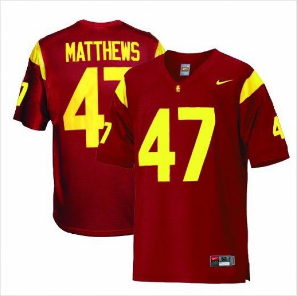 USC Trojans Clay Matthews Stitch #47 Men Red  Kit-ProGear Kits