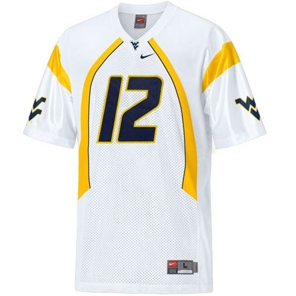 West Virginia Mountaineers Geno Smith Stitch #12 Men White  Kit-ProGear Kits