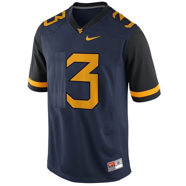 West Virginia Mountaineers Stedman Bailey Stitch #3 Men Blue  Uniform-ProGear Kits