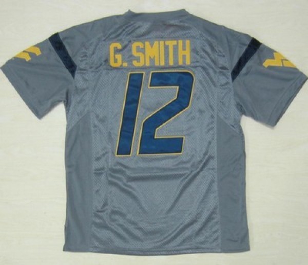 West Virginia Mountaineers Geno Smith Stitch #12 Men Gray  Apparel-ProGear Kits