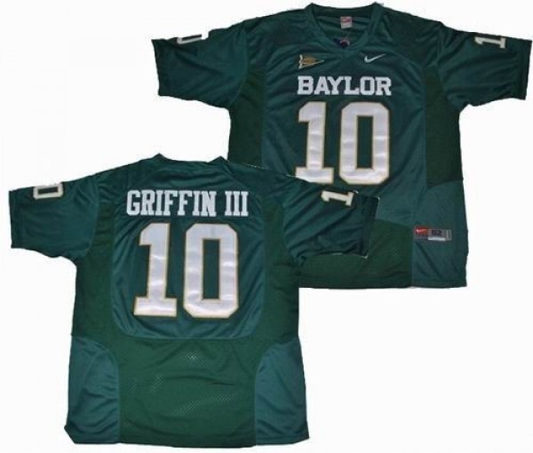 Baylor Bears Robert Griffin III Stitch #10 Men Green  Uniform-ProGear Kits