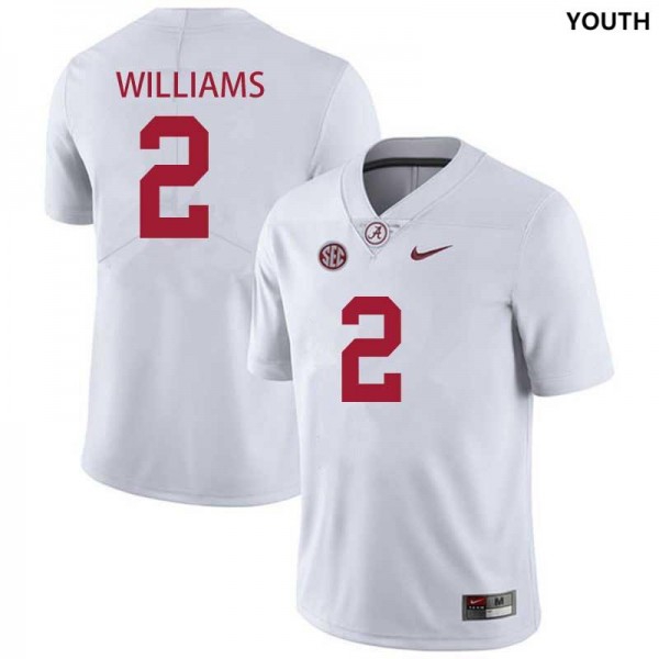 Alabama Crimson Tide Ryan Williams Stitch #2 Youth White  Uniform-ProGear Kits