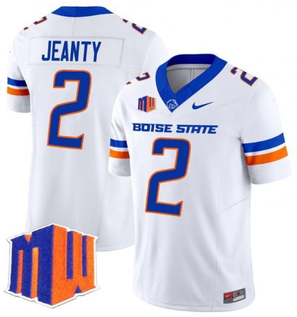 Boise State Broncos Ashton Jeanty Stitch #2 Men White  Apparel-ProGear Kits