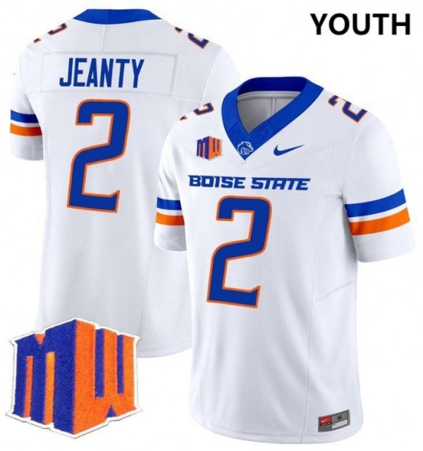 Boise State Broncos Ashton Jeanty Youth(Kids) Stitch #2 White  Kit-ProGear Kits