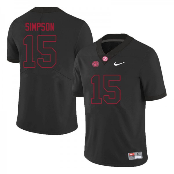 Alabama Crimson Tide Ty Simpson Stitch #15 Men Black  Kit-ProGear Kits