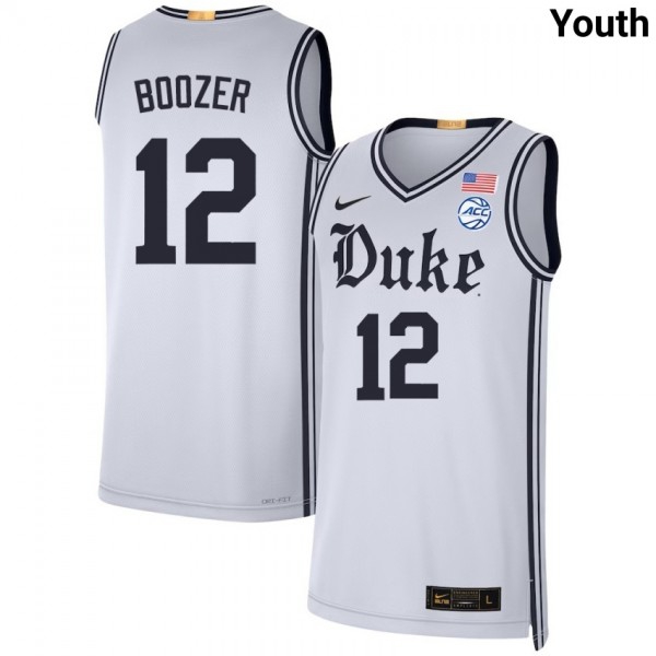 Duke Devils Cameron Boozer Team Stitch Jerseys #12 Youth Blue White  Kit-ProGear Kits