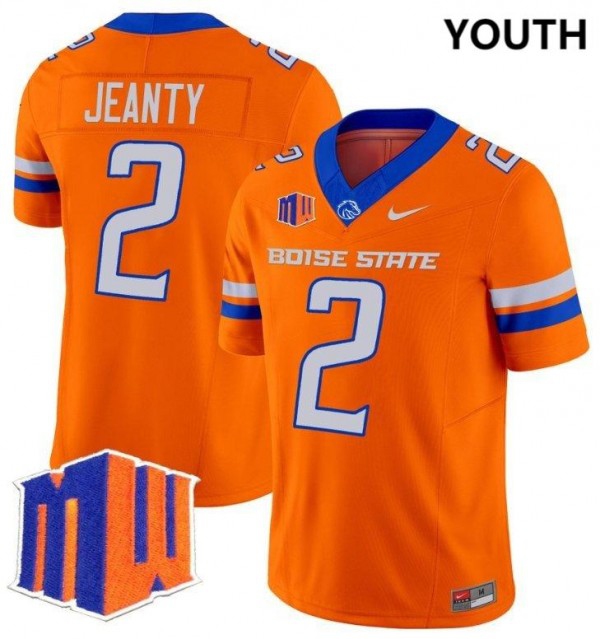 Boise State Broncos Ashton Jeanty Youth(Kids) Stitch #2 Orange  Apparel-ProGear Kits