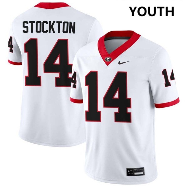 Georgia Bulldogs Gunner Stockton Stitch Jerseys #14 Youth White  Uniform-ProGear Kits