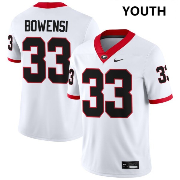 Georgia Bulldogs Chauncey Bowens Stitch Jerseys #33 Youth White  Kit-ProGear Kits