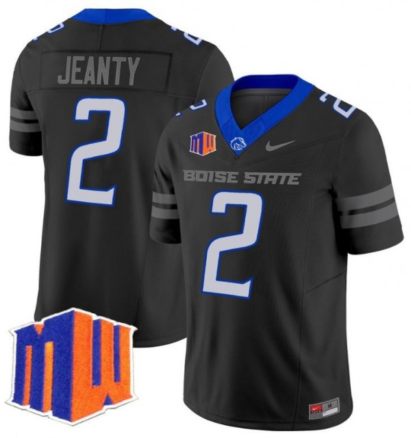 Boise State Broncos Ashton Jeanty Stitch #2 Men Black  Uniform-ProGear Kits