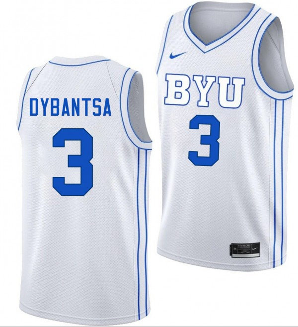 BYU Cougars A.J. Dybantsa Stitch Jerseys #3 Men White  Uniform-ProGear Kits