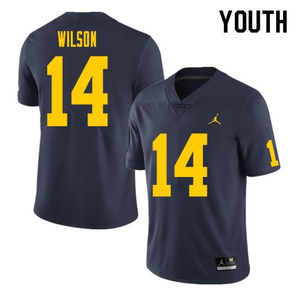 Brand Jordan Michigan Wolverines Roman Wilson Youth(Kids) #14 Navy Limited-ProGear Kits