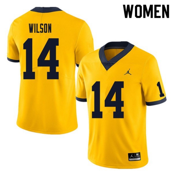 Michigan Wolverines Roman Wilson Womens Stitch Brand Jordan #14 Yellow Apparel-ProGear Kits